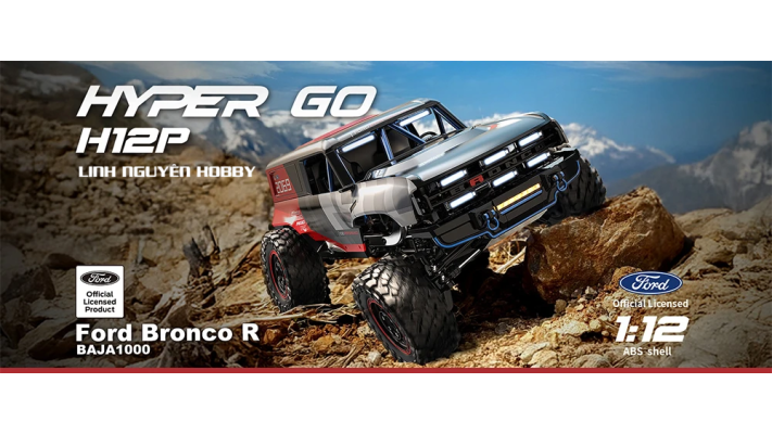 HPG12P Hyper Go  - XE ĐỊA HÌNH OFFROAD CRAWLER - 1/12 24WD Brushless Motor RC Short Course Vehicle Model RTR Bronco Baja 1000