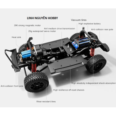 MNU128  - XE ĐỊA HÌNH OFFROAD CRAWLER - tỉ lệ  1/12 2.4G 4WD Brushed Rock Climber