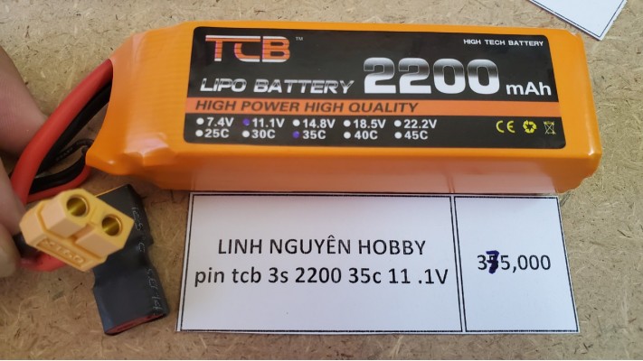 PIN LIPO 3S 11.1V DUNG LƯỢNG 2200MAH 35C CHO XE 1/10 và cano FT012