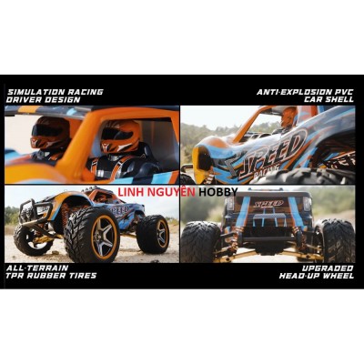 WL1009 XE ĐUA SIZE TRUNG MONSTER TRUCK TỈ LỆ 1/10 - 4WD High Speed Off-Road RC TRUCK